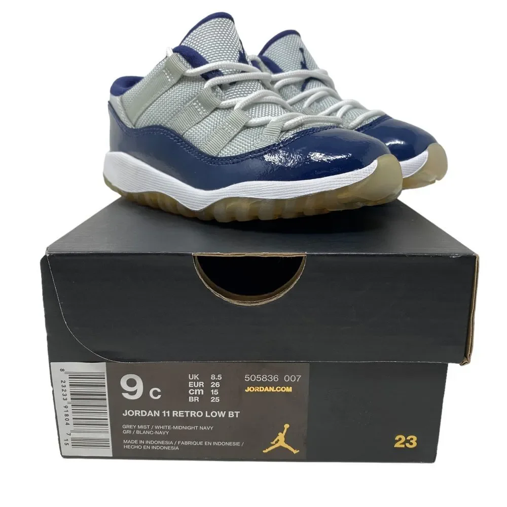 Air‎ Jordan 11 XI Low Georgetown Toddler Size 9C Blue Grey 505836-007 B Grade